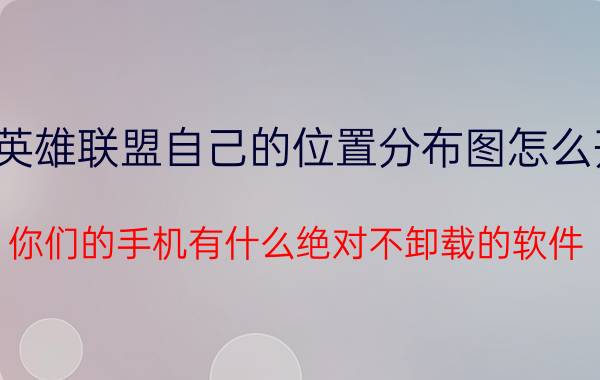 英雄联盟自己的位置分布图怎么开 你们的手机有什么绝对不卸载的软件？